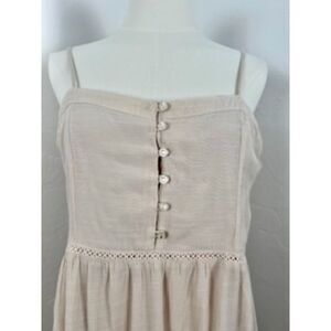 Boho Babydoll Beige Sundress Spaghetti Straps Size L